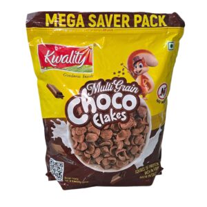 Multi grain choco flaks made with whole wheat,source of protein..