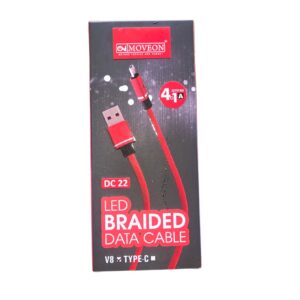 Moveon Led Braided data cable v8